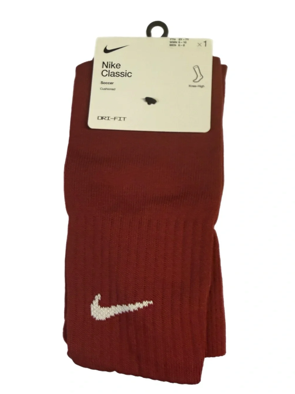 Nike Classic II Dri-FIT Soccer Socks Team Red White M NWT